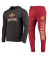 Men's Cardinal, Charcoal Iowa State Cyclones Meter Long Sleeve Hoodie T-shirt and Jogger Pants Sleep Set