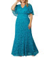 Фото #1 товара Plus Size Duchess Lace Evening Gown