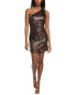 Halston Shyla Mini Dress Women's Brown 2