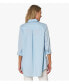 Women's Cotton Poplin Button-Front A-Line Shirt Top Prime Time Tunic