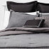 Фото #1 товара Queen 8pc Sanford Hotel Comforter Set Gray/Black - Threshold