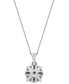 ფოტო #4 პროდუქტის Diamond Radiant Halo 18" Pendant Necklace (1/4 ct. t.w.) in 10k White Gold