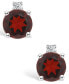 ფოტო #5 პროდუქტის Garnet (3/4 ct. t.w.) and Diamond Accent Stud Earrings in 14K Yellow Gold