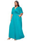 Фото #3 товара Plus Size Raffi Pocket Empire Waist Maxi Dress