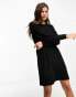 River Island Petite cosy jumper dress in black