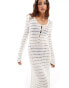 & Other Stories crochet knitted midaxi dress in white