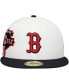 Фото #4 товара Men's White/Navy Boston Red Sox Major Sidepatch 59FIFTY Fitted Hat