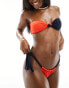 Фото #8 товара Tommy Jeans heritage knot tie side colour block bikini bottom in red and navy