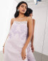 Фото #1 товара ASOS EDITION embroidered lace and sequin panelled cami column midi dress in lilac