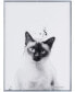 Siamese Pet Paintings on Reverse Printed Glass Encased with a Gunmetal Anodized Frame Wall Art, 24" x 18" x 1"