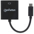 Manhattan USB-C to DisplayPort 1.2 Cable - 4K@30Hz - 21cm - Male to Female - Black - Lifetime Warranty - Blister - 3.2 Gen 1 (3.1 Gen 1) - USB Type-C - DisplayPort output - 3840 x 2160 pixels