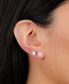ფოტო #2 პროდუქტის 2-Pc. Cubic Zirconia & Rose Quartz Stud Earrings in Rose Gold-Plated Sterling Silver, Created for Macy's