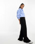 Фото #3 товара ASOS DESIGN Petite clean front wide leg trouser in black