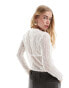 Object textured long sleeved top in off white