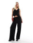 Фото #2 товара Vero Moda plisse wide leg trouser co-ord in black