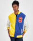 Фото #1 товара Men's Snoopy Speed Beagle Colorblocked Fleece Varsity Bomber Jacket