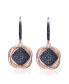 ფოტო #1 პროდუქტის 18K Rose Gold and Black Plated Sterling Silver Cubic Zirconia Dangling Earrings