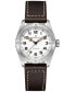 ფოტო #1 პროდუქტის Women's Swiss Automatic Khaki Field Expedition Brown Leather Strap Watch 37mm