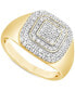 ფოტო #1 პროდუქტის Men's Diamond Concentric Cluster Ring (1 ct. t.w.) in 10k Gold
