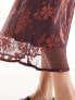 Фото #3 товара Wednesday's Girl bias cut floral burnout midaxi skirt co-ord in rust