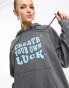 Heartbreak create your own luck graphic hoodie in washed black