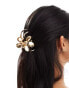 ASOS DESIGN hair claw with floral detail in gold tone