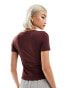 Weekday slim fit t-shirt in burgundy exclusive to ASOS