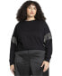 Фото #1 товара Plus Size Embellished Sweatshirt - 14/16, Black Onyx