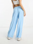 Фото #3 товара ASOS DESIGN Petite pull on trouser with contrast panel in blue