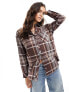 Фото #1 товара Miss Selfridge oversized shirt in brushed check