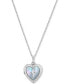 ფოტო #1 პროდუქტის Mother-of-Pearl Cross Heart Locket 18" Pendant Necklace in Sterling Silver