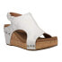 Фото #2 товара Corkys Carley Metallic Studded Wedge Womens Silver, White Casual Sandals 30-531