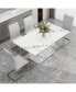 Фото #7 товара White Marble Dining Table with 4 High Back Chairs