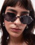 Topshop Holly hexagonal sunglasses in black tort - фото #3