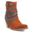Dingo Bandida Paisley Studded Toe Cowboy Booties Womens Brown Casual Boots DI184