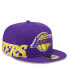 Фото #1 товара Men's Purple Los Angeles Lakers Side Arch Jumbo 59FIFTY Fitted Hat