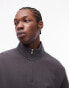 Topman 1/4 zip sweatshirt in charcoal