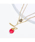 ფოტო #1 პროდუქტის Layered Necklace for Women with Acrylic Color Stone