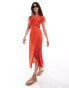 Фото #1 товара Closet London cross front midi dress in fiery red