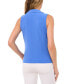 ფოტო #2 პროდუქტის Women's Sleeveless Polo-Collar Solid-Knit Top