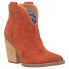 Фото #2 товара Dingo Flannie Pointed Toe Chelsea Booties Womens Orange Casual Boots DI342-220