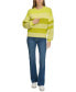 Фото #7 товара Women's Striped Side-Zip Blouson-Sleeve Sweater