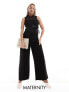 Фото #1 товара Mamalicius Maternity lace high neck jumpsuit in black