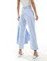 ASOS DESIGN tailored belted trouser with linen in light blue