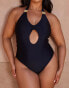 Фото #3 товара Moda Minx Curve X Bernadette Afia Amour Keyhole swimsuit in black