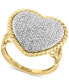 ფოტო #1 პროდუქტის EFFY® Diamond Pavé Heart Ring (3/4 ct. t.w.) in 14k Two-Tone Gold