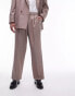 Topman wide leg suit trousers in stone