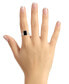 ფოტო #2 პროდუქტის Onyx Emerald-Cut Split Shank Polished Statement Ring in Sterling Silver