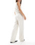 Фото #6 товара YAS linen touch wide leg trouser co-ord in neutral sand - BEIGE