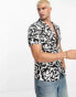 New Look short sleeve floral print shirt in white